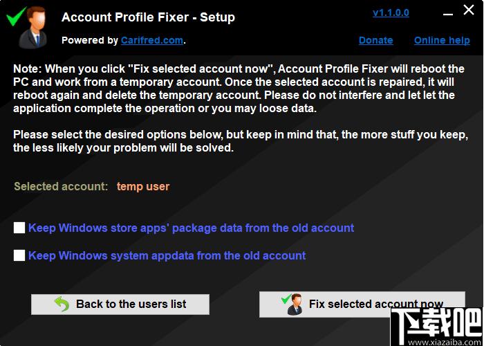 Account Profile Fixer下载,系统修复,账户修复,系统账户